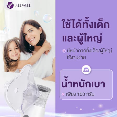 เครื่องพ่นละอองยาพกพา ไร้สาย ขนาดเล็ก ALLWELL MESH NEBULIZER รุ่น FLOWFRESH_5